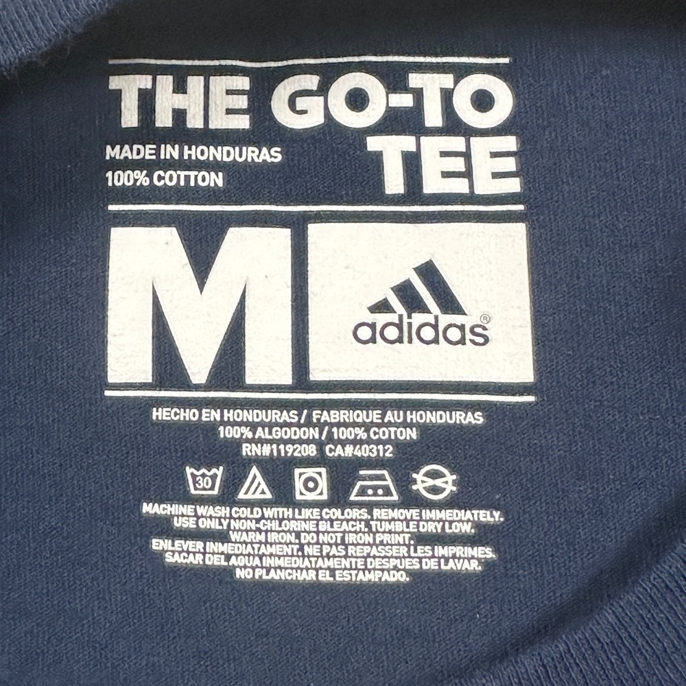 Adidas Notre Dame T-Shirt Mens Medium Navy Blue Graphic Logo NCAA Fan Gear - Picture 2 of 7